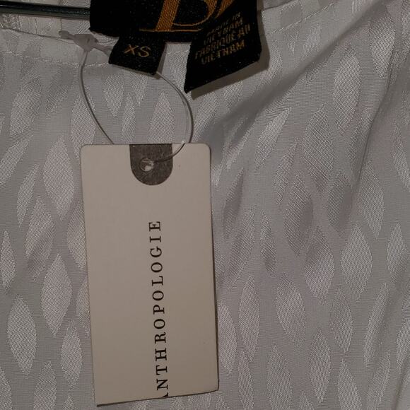 Anthropologie SB Sachim + Babi Ivory Drape Textured Sleeveless Blouse Size XS - Picture 8 of 10